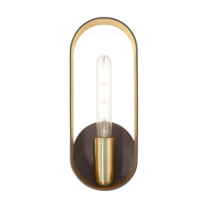 Ravena Wall Sconce in Bronze with Antique Brass Accents