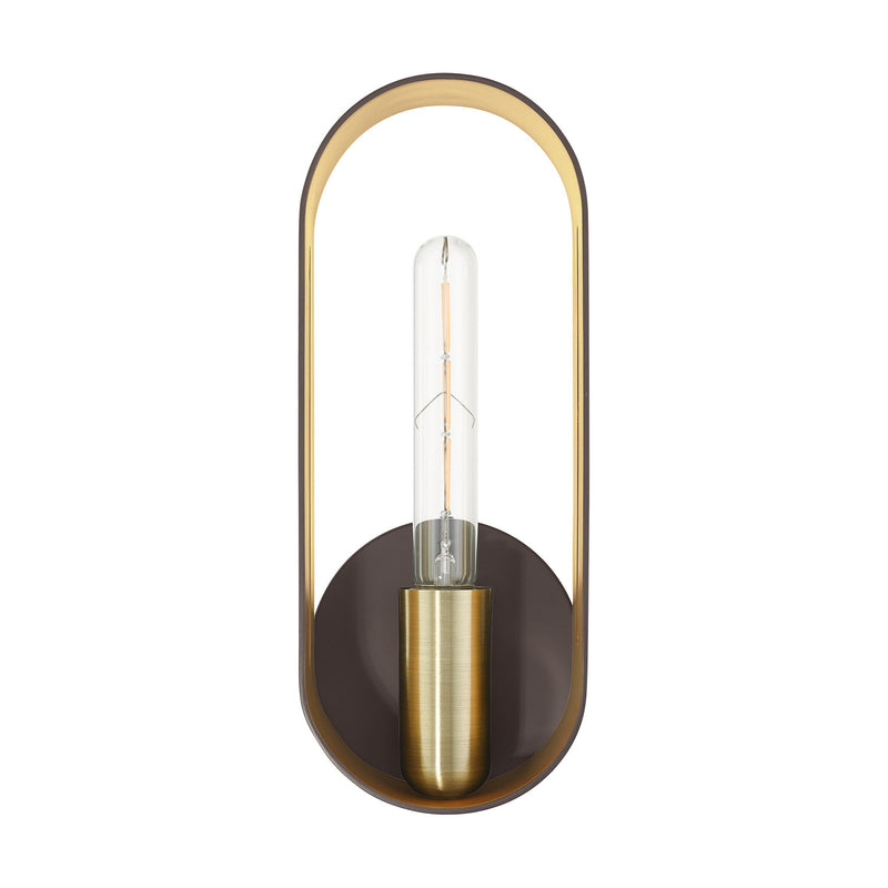 Ravena Wall Sconce in Bronze with Antique Brass Accents