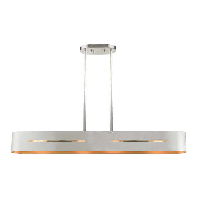 Ravena 4-Light Linear Chandelier in Brushed Nickel