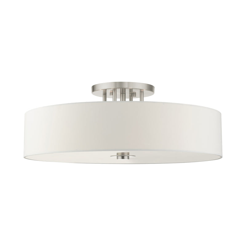 Meridian 6-Light 30" x 11.25" Semi-Flush Mount in Brushed Nickel