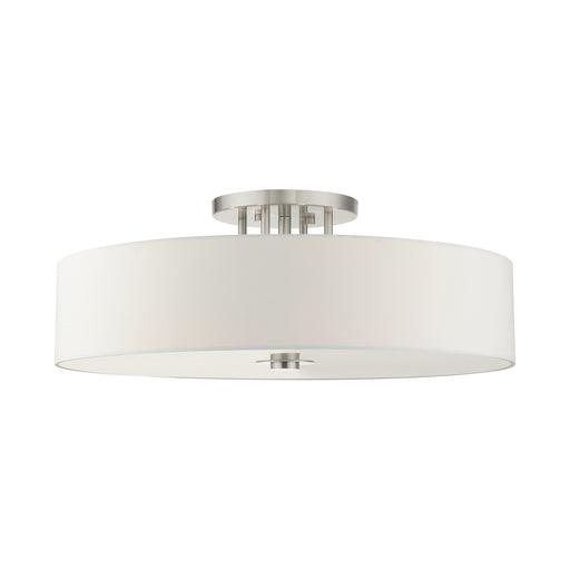Meridian 6-Light 30" x 11.25" Semi-Flush Mount in Brushed Nickel