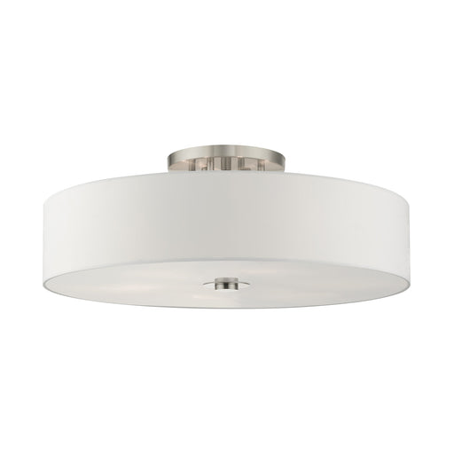 Meridian 6-Light 30" x 11.25" Semi-Flush Mount in Brushed Nickel
