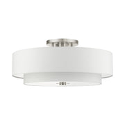 Meridian 6-Light 30" x 13.5" Semi-Flush Mount in Brushed Nickel