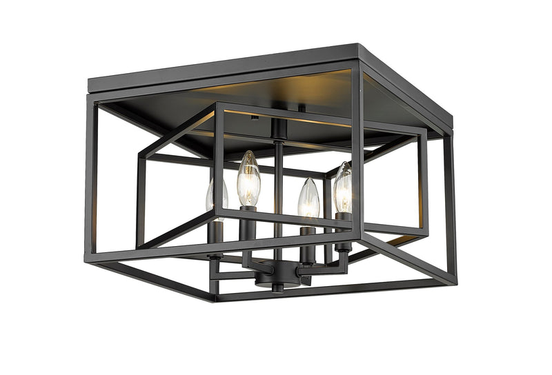 Euclid 4 Light 15" Flush Mount in Matte Black