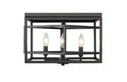 Euclid 4 Light 15" Flush Mount in Matte Black