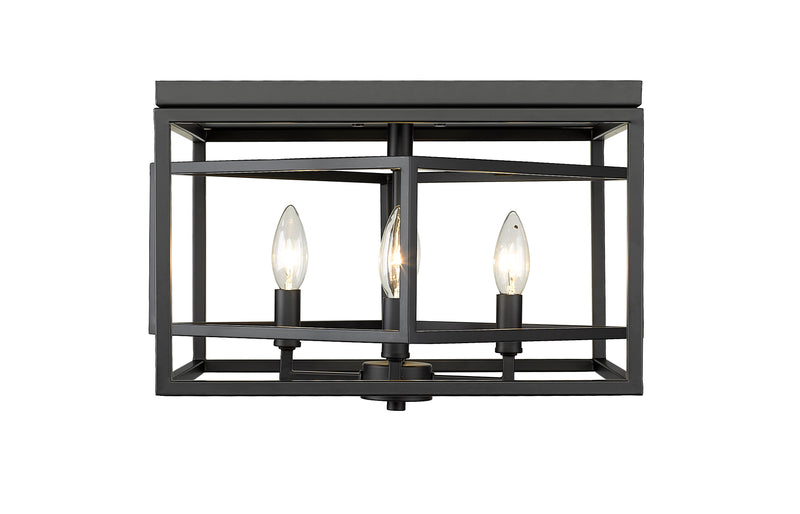 Euclid 4 Light 15" Flush Mount in Matte Black