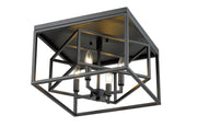 Euclid 4 Light 15" Flush Mount in Matte Black