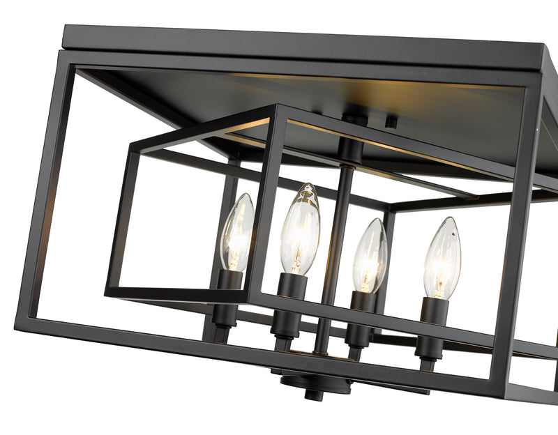 Euclid 4 Light 15" Flush Mount in Matte Black