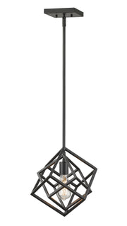 Euclid 1 Light 12" Pendant in Matte Black