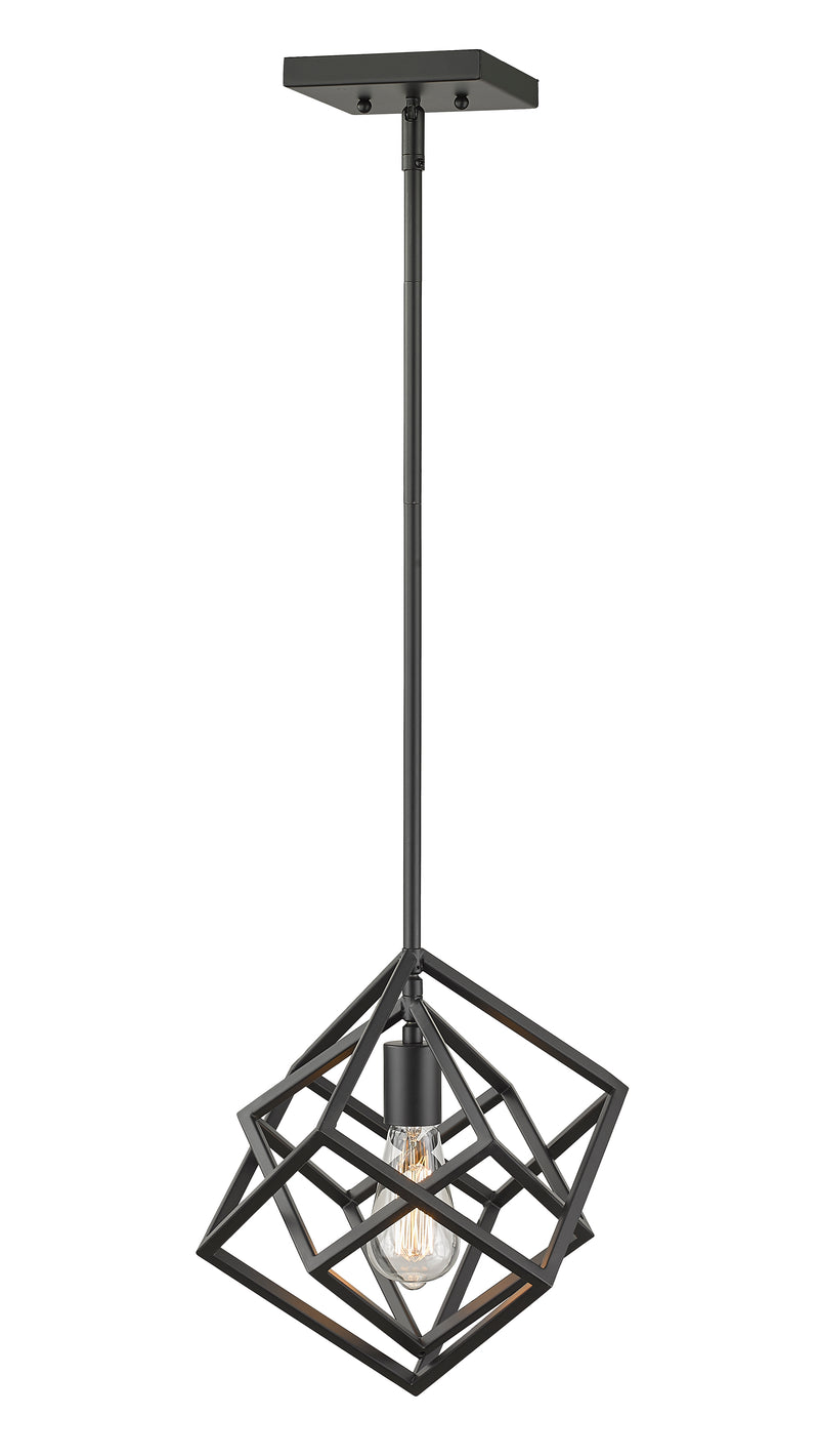 Euclid 1 Light 12" Pendant in Matte Black