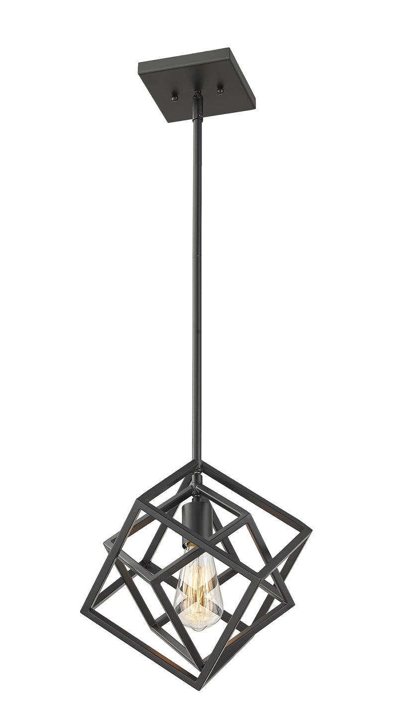 Euclid 1 Light 12" Pendant in Matte Black