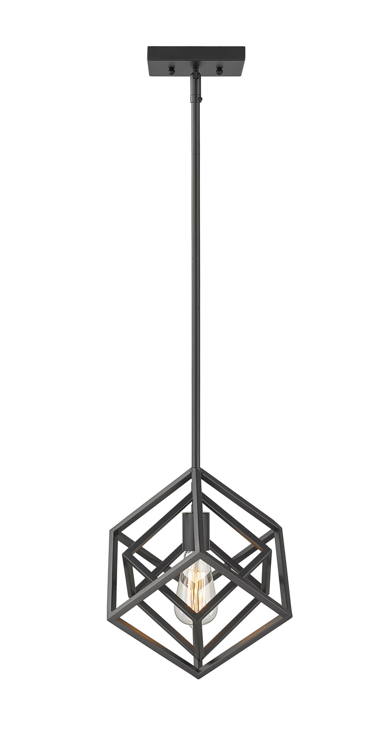 Euclid 1 Light 12" Pendant in Matte Black