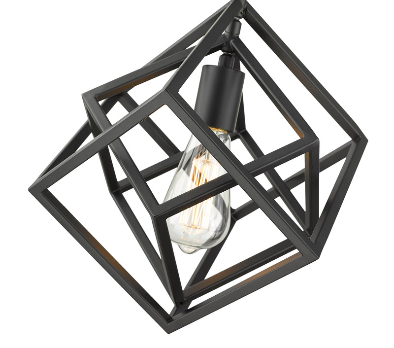 Euclid 1 Light 12" Pendant in Matte Black