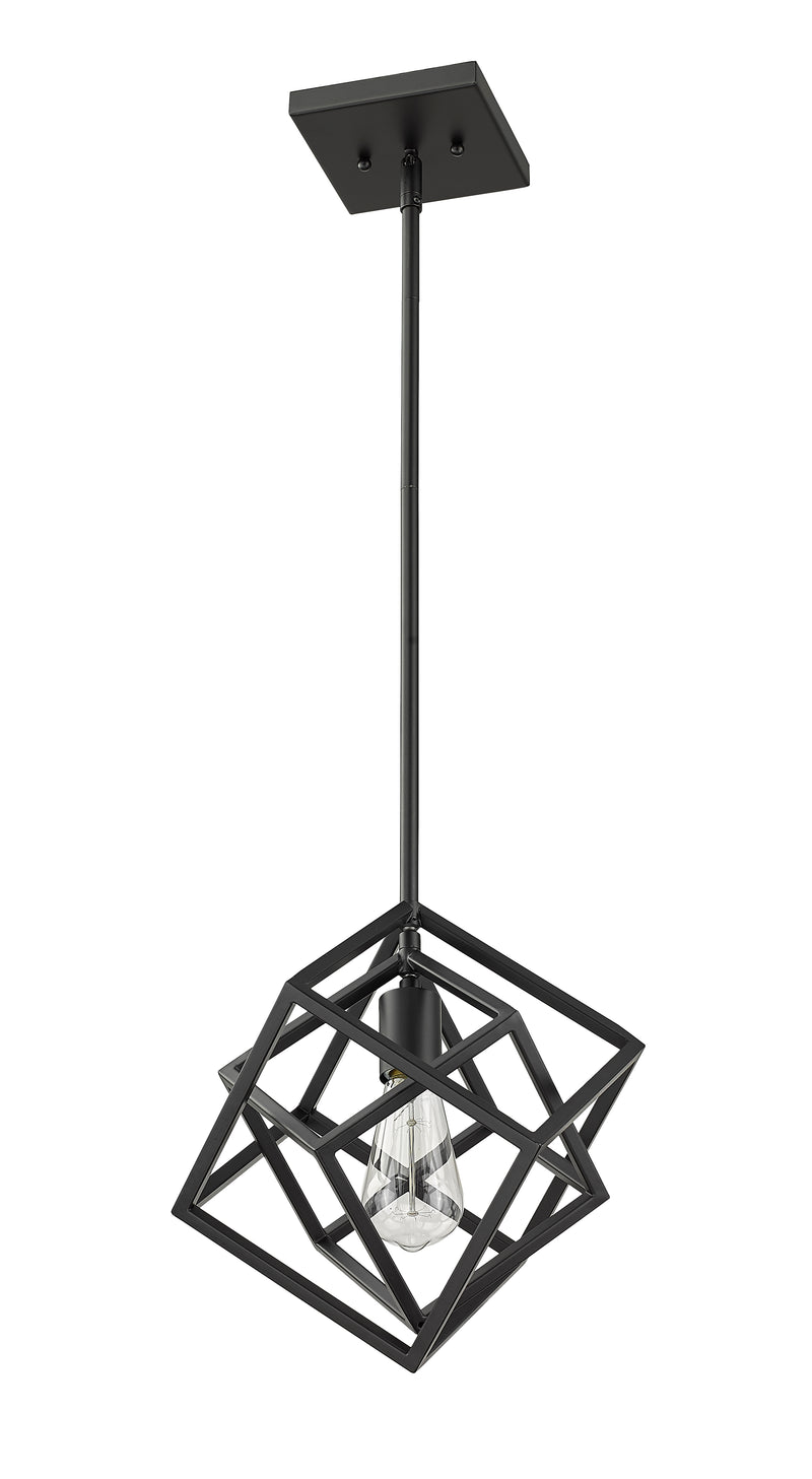 Euclid 1 Light 12" Pendant in Matte Black