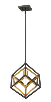 Euclid 1 Light 12" Pendant in Olde Brass + Bronze
