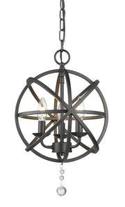Tull 3 Light 12" Chandelier in Matte Black