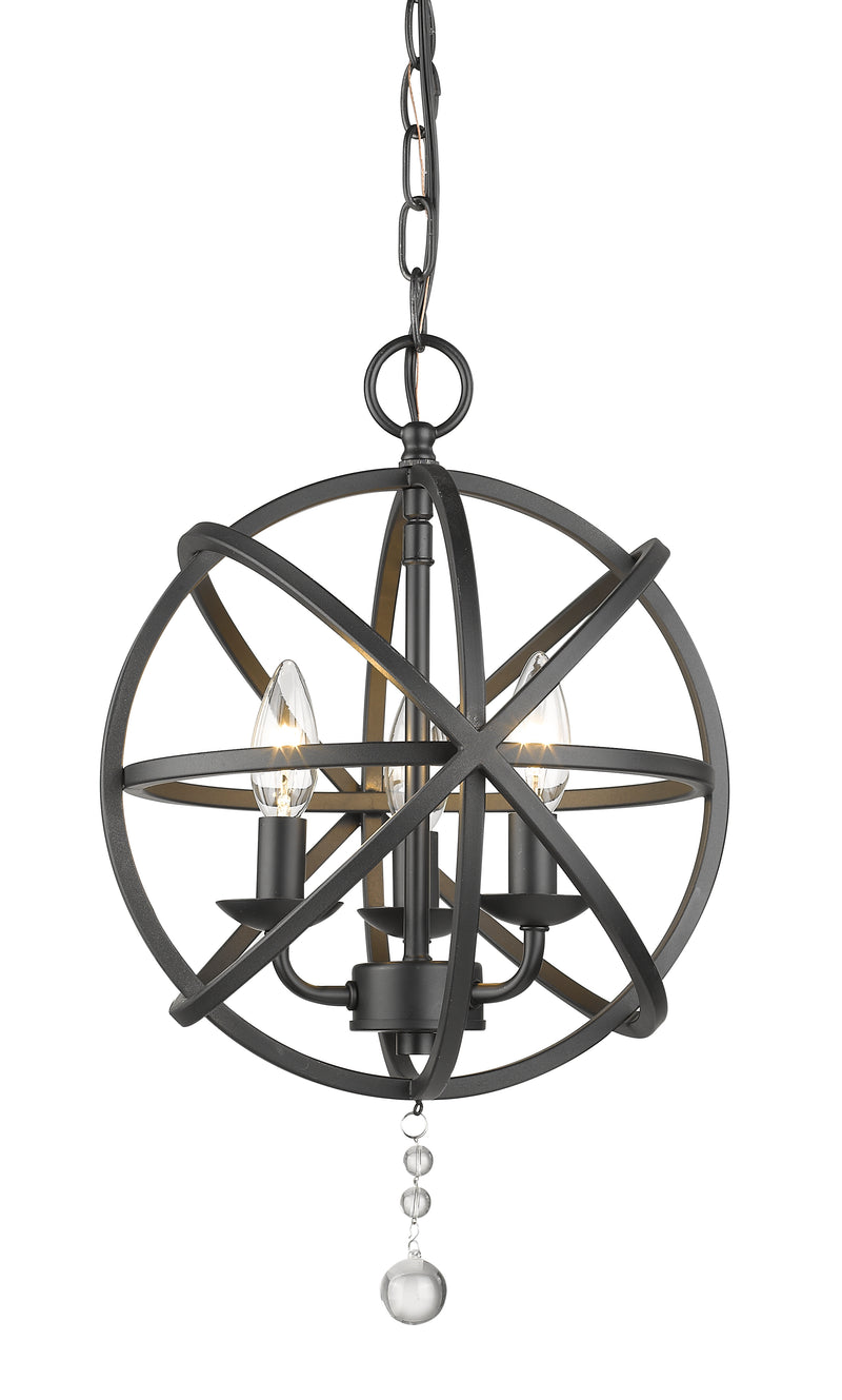 Tull 3 Light 12" Chandelier in Matte Black