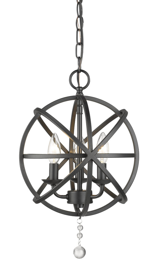 Tull 3 Light 12" Chandelier in Matte Black