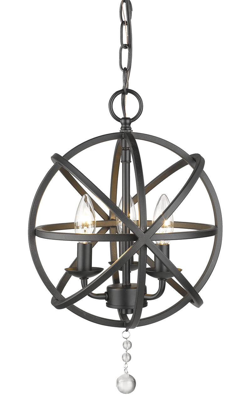 Tull 3 Light 12" Chandelier in Matte Black