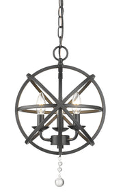 Tull 3 Light 12" Chandelier in Matte Black