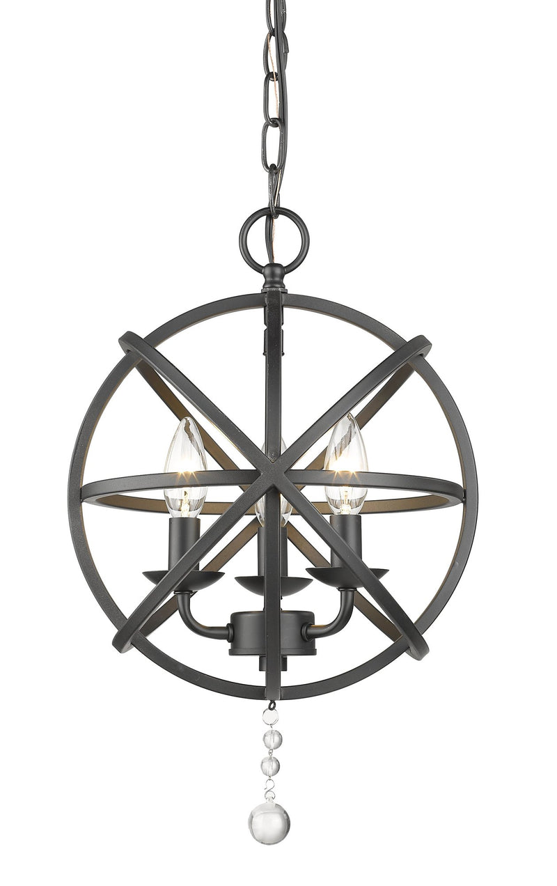 Tull 3 Light 12" Chandelier in Matte Black