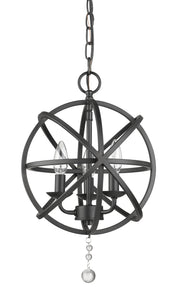 Tull 3 Light 12" Chandelier in Matte Black