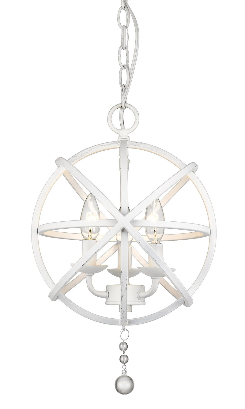 Tull 3 Light 12" Chandelier in Matte White