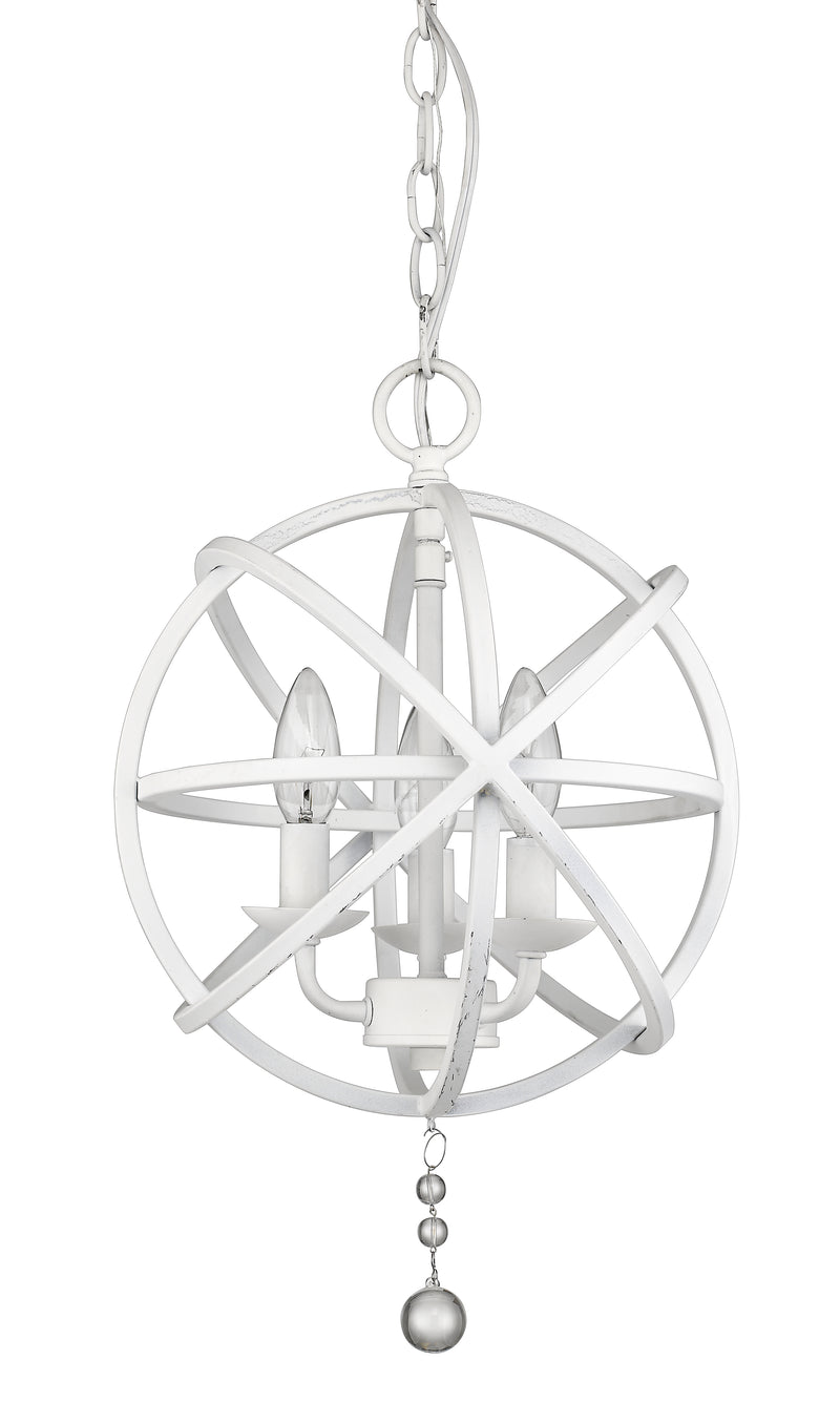 Tull 3 Light 12" Chandelier in Matte White