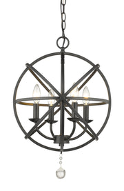 Tull 4 Light 16" Chandelier in Matte Black