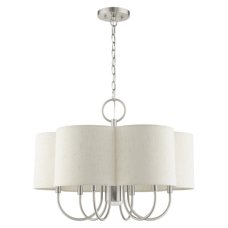 Solstice 7-Light Chandelier with Downlight in Brushed Nickel