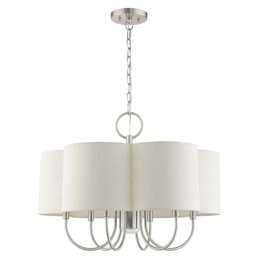 Solstice 7-Light Chandelier with Downlight in Brushed Nickel