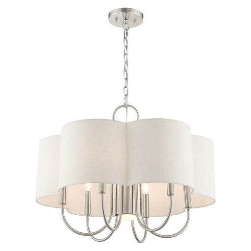 Solstice 7-Light Chandelier with Downlight in Brushed Nickel