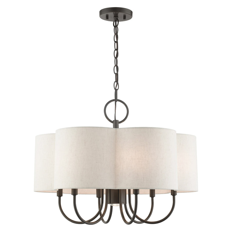 Solstice 7-Light Chandelier with Downlight in English Bronze