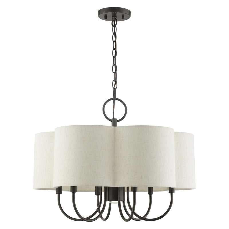 Solstice 7-Light Chandelier with Downlight in English Bronze