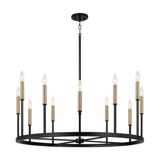 Davis 12-Light Chandelier in Espresso and Brass