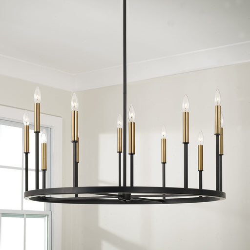 Davis 12-Light Chandelier in Espresso and Brass