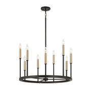 Davis 9-Light Chandelier in Espresso and Brass