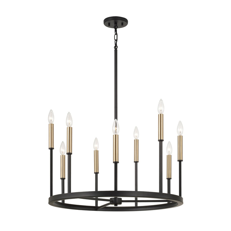 Davis 9-Light Chandelier in Espresso and Brass