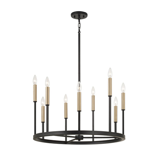 Davis 9-Light Chandelier in Espresso and Brass