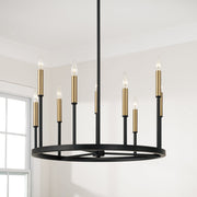 Davis 9-Light Chandelier in Espresso and Brass