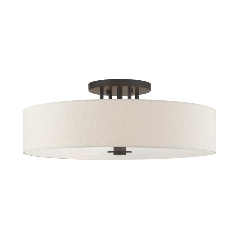 Meridian 6-Light 30" x 11.25" Semi-Flush Mount in English Bronze