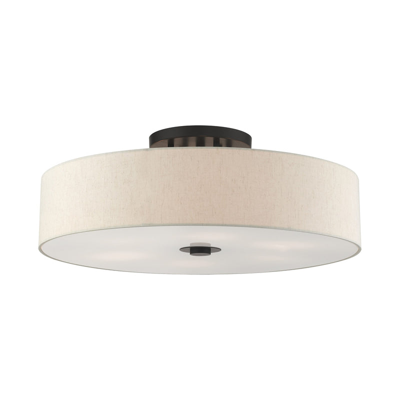 Meridian 6-Light 30" x 11.25" Semi-Flush Mount in English Bronze