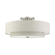 Meridian 6-Light 30" x 13.5" Semi-Flush Mount in Brushed Nickel