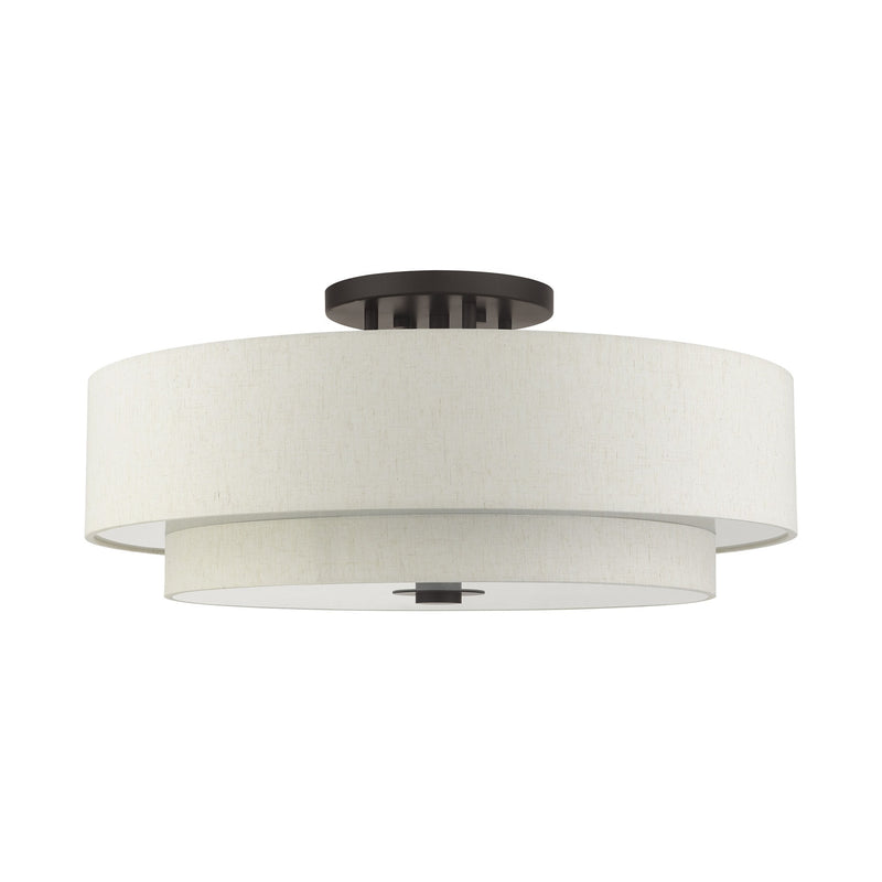 Meridian 6-Light 30" x 13.5" Semi-Flush Mount in English Bronze