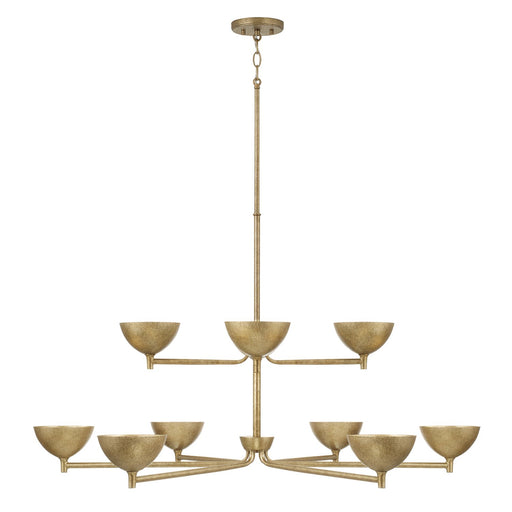 Francesca 10-Light Chandelier in Feathered Gold