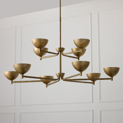 Francesca 10-Light Chandelier in Feathered Gold