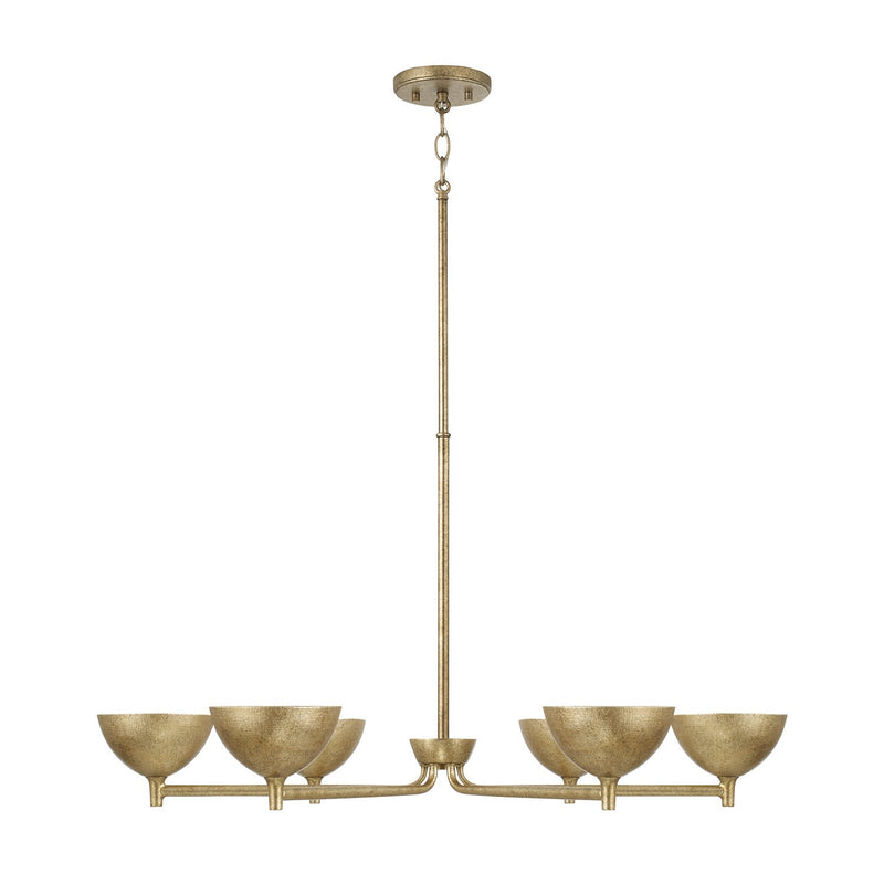 Francesca 6-Light Chandelier in Feathered Gold