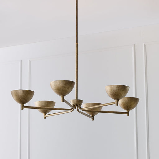 Francesca 6-Light Chandelier in Feathered Gold