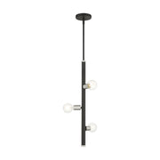 Bannister 3-Light Pendant in Black with Brushed Nickel Accents