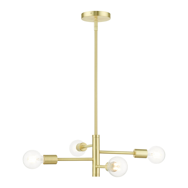 Bannister 4-Light Small Chandelier in Satin Brass